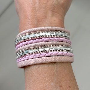 Multi strand Faux Leather Bracelet NWOT